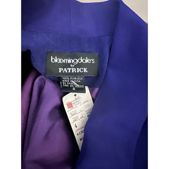 NWT Vintage Bloomingdale’s 100% Silk Purple Deep V Blazer 4 - Picture 4 of 4